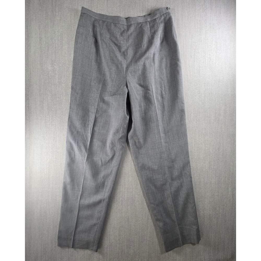 Talbots Dress Pants Women 16 Gray Side Zip Straight Leg‎ Trousers Flat Front